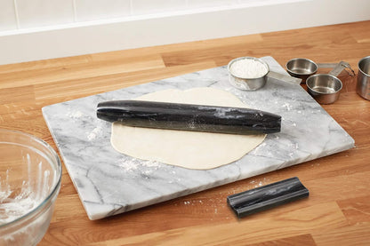 Fox Run French Marble Rolling Pin with Base, White, 3" x 12" x 3" Roller