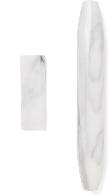 Fox Run French Marble Rolling Pin with Base, White, 3" x 12" x 3" Roller