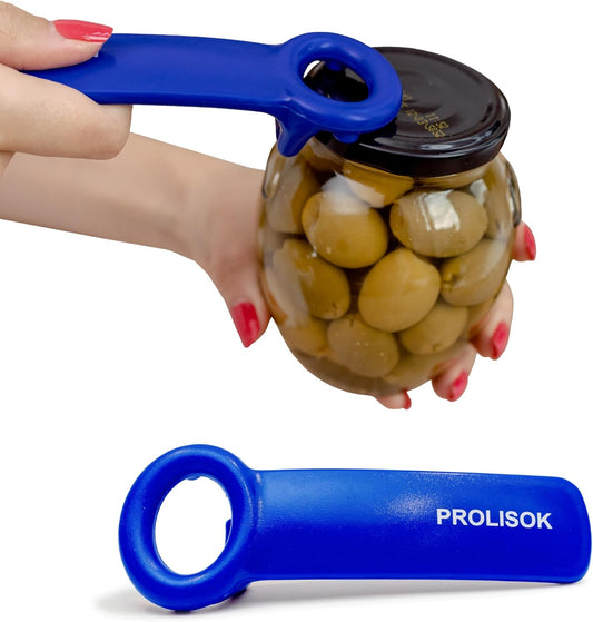 Jar Opener for Seniors with Arthritis, Plastic Jar Lid Opener for Weak Hands, Jar Opener Tool 5.5 inch – Blue