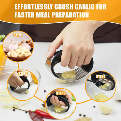 Heavy Duty Stainless Steel Garlic Mincer and Garlic Crusher