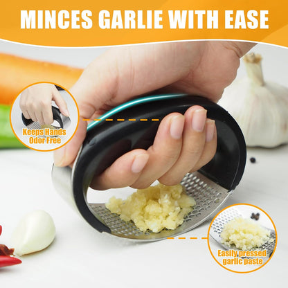 Heavy Duty Stainless Steel Garlic Mincer and Garlic Crusher