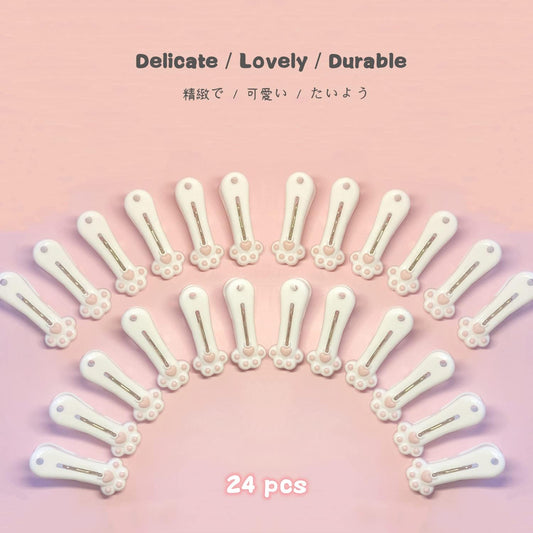 Plastic Clothespins Laundry Clothes Pins-24 Pack, Traceless Clothes Pegs, Bag Clips, Food Package Clip, with Cute Cat Claw Pattern