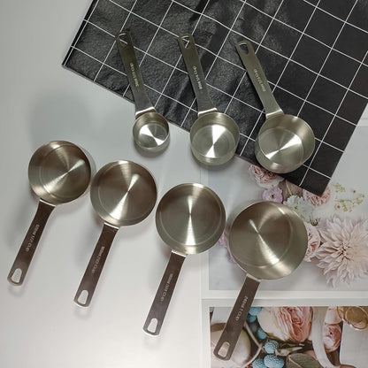 Measuring Cups Set, 18/8 Stainless Steel Measuring Cups for Dry & Liquid, Metal Measure Cups With Bonus Magnetic Conversion Chart for Kitchen & Baking