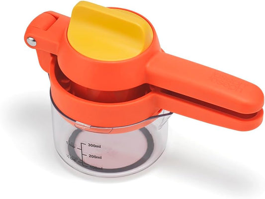 JuiceMax Plus Manual Citrus Juicer & Press, Dual-Action, Measuring Cup, Lemon, Lime, Orange