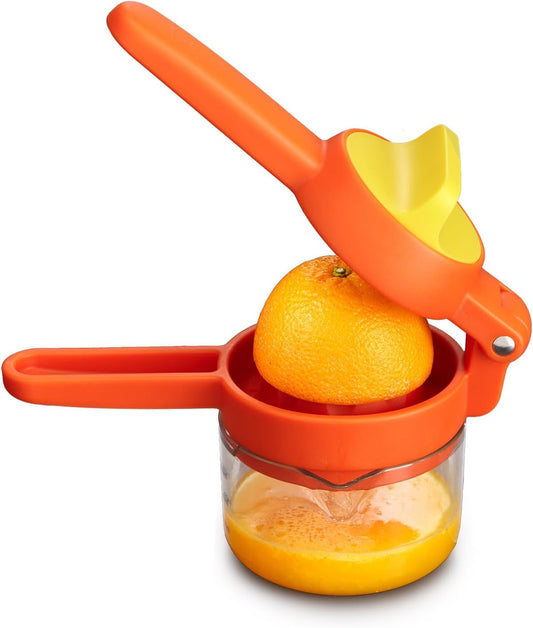 JuiceMax Plus Manual Citrus Juicer & Press, Dual-Action, Measuring Cup, Lemon, Lime, Orange
