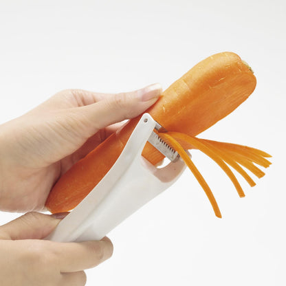 Corporation DH8013 KITCHEN Peeler, Switchable Shredded Peeler, Julienne, Potatoes, Sprout, Dishwasher Safe, White, Made in Japan