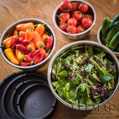 Stainless Steel Mixing Bowls with Airtight Lids Set - Set of 4