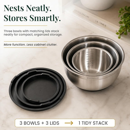 Stainless Steel Mixing Bowls with Airtight Lids Set - Set of 4
