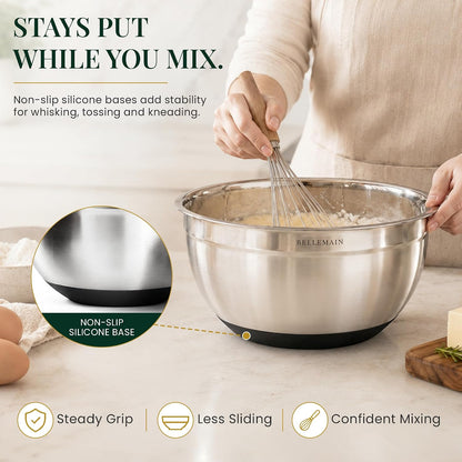 Stainless Steel Mixing Bowls with Airtight Lids Set - Set of 4