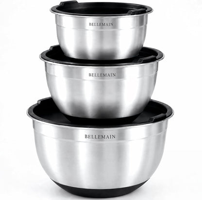 Stainless Steel Mixing Bowls with Airtight Lids Set - Set of 4