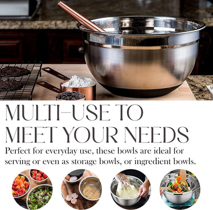 Stainless Steel Mixing Bowls with Airtight Lids Set - Set of 4