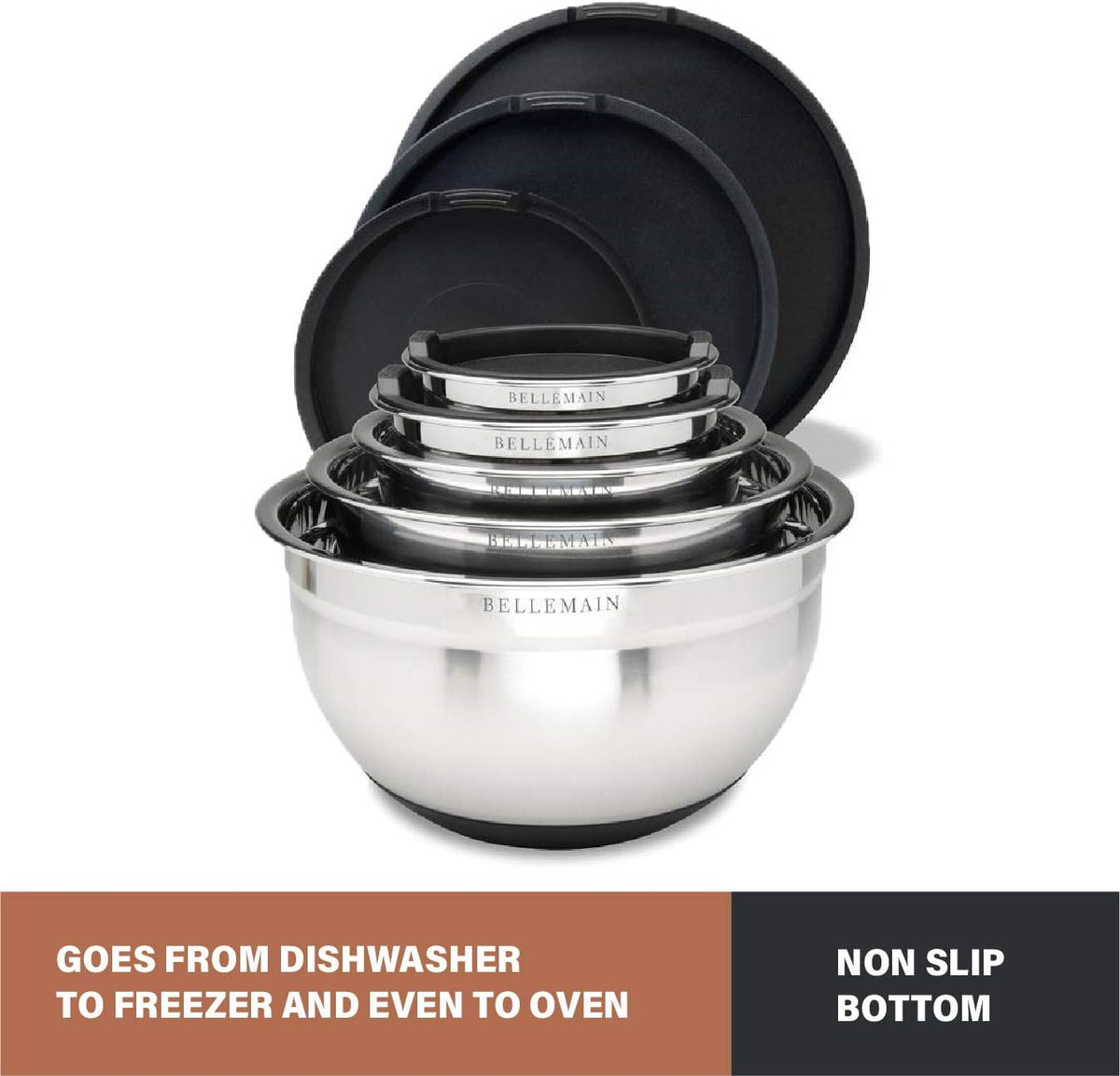 Stainless Steel Mixing Bowls with Airtight Lids Set - Set of 4