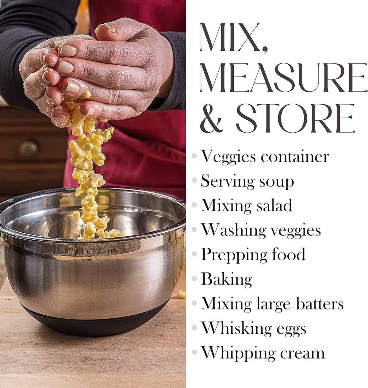 Stainless Steel Mixing Bowls with Airtight Lids Set - Set of 4