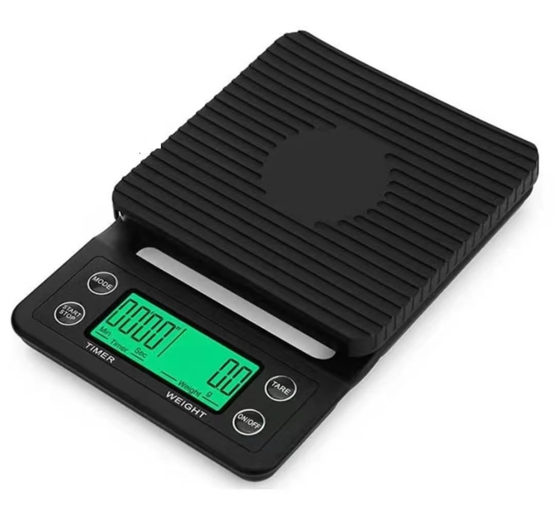 0.1g Precision Coffee Scale 3kg Digital Scale for Kitchen Use (Black) | 3kg/0.1g Precision Shot Scale Digital Scale for Espresso & Pour Over Coffee-Black