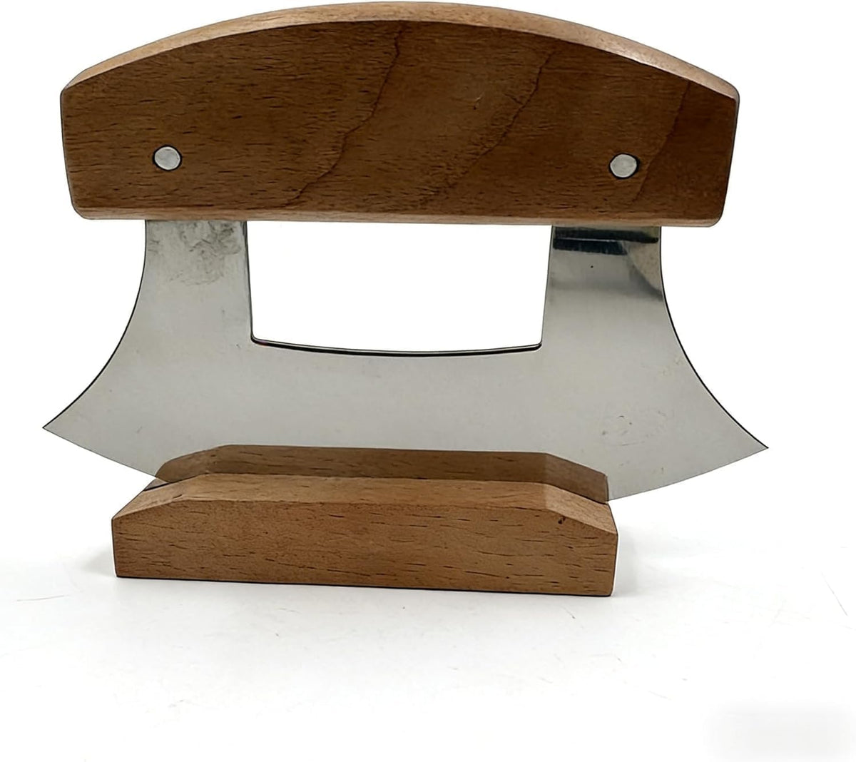 Pizza Cutter Chef Ulu Knife Handle Color Grip (walnut wood, 5.2inch)