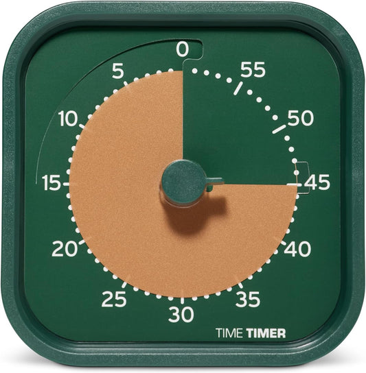MOD Home - Metallic Series - Individual Sized 60 Minute Visual Countdown Timer for ADHD, Adults, Students, and Pomodoro with Silent Operation (Metallic Forest)