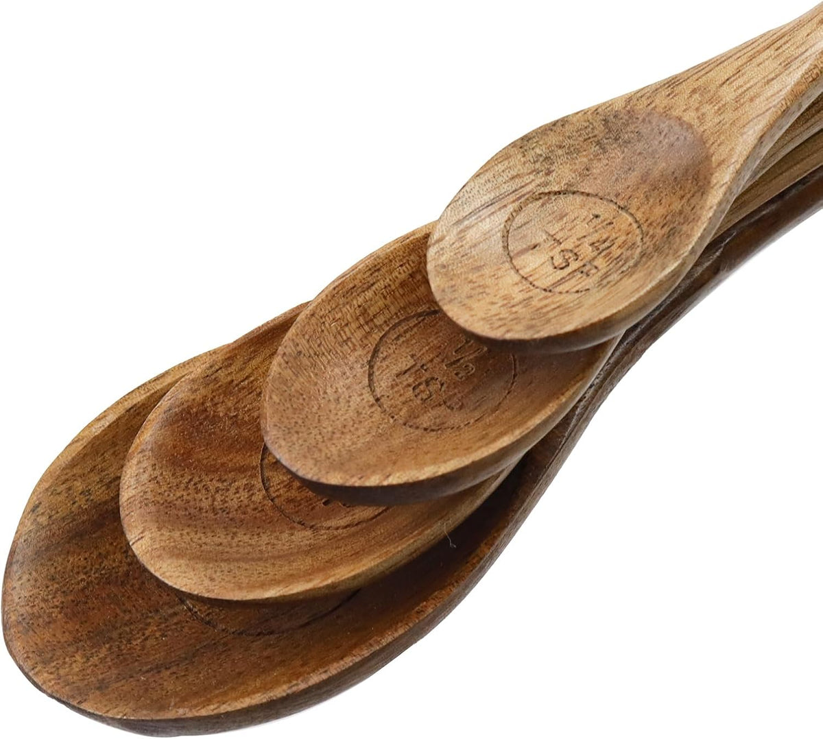 4pcs Wood Measuring Spoons and Scoops Set, Measure Scoop, 4 Size | Wooden Measuring Tablespoons, Retro Measuring Scoops, for Dry Ingredients, Coffee Powder, 1 Tbsp, 1 Tsp, 1/2 Tsp, 1/4 Tsp