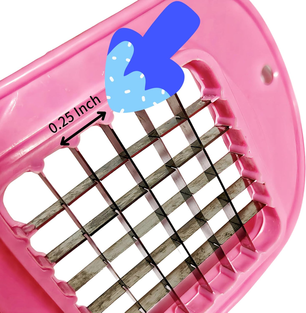 1 PCS Egg Chopper Egg Slicer Fruit Salads Cuter Potato Cutter Hard Boiled Egg Slicers Fruit Cube,Vegetable Slicer,Onion Mincer Chopper, Vegetable Chopper,Cutter,Dicer - Pack of 1 grid 0.5 inch,RED