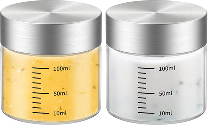 4 Oz Glass Jar with Lid, 2 Pack