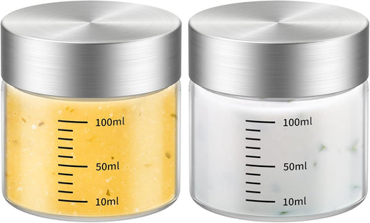 4 Oz Glass Jar with Lid, 2 Pack