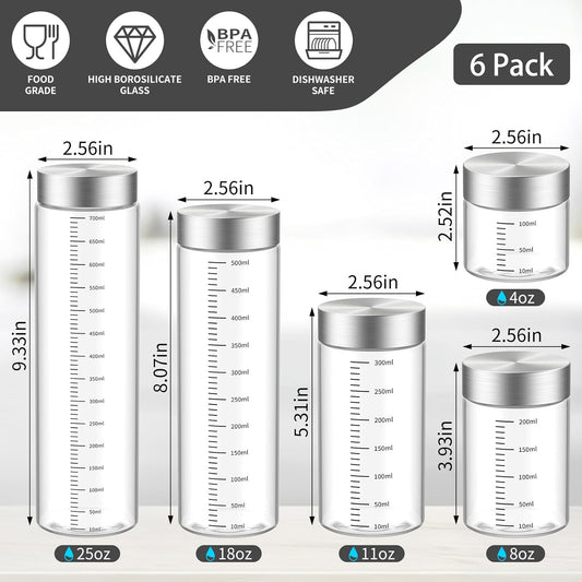 4 Oz Glass Jar with Lid, 2 Pack