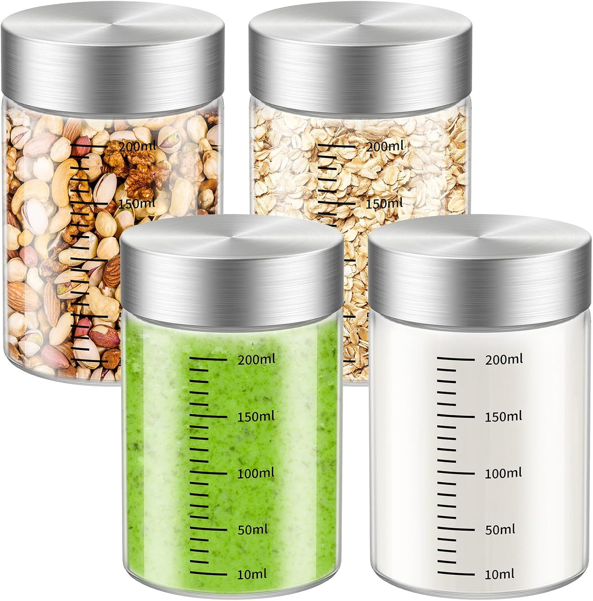 4 Oz Glass Jar with Lid, 2 Pack