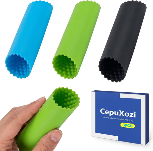 3pcs Silicone Garlic Peeler Tube Roller, Food Grade Garlic Skin Remover Tool, Manual Garlic Peeler Machine for Press Rocker Prep, Pelador de Ajo, Easy Clean Kitchen Gadget