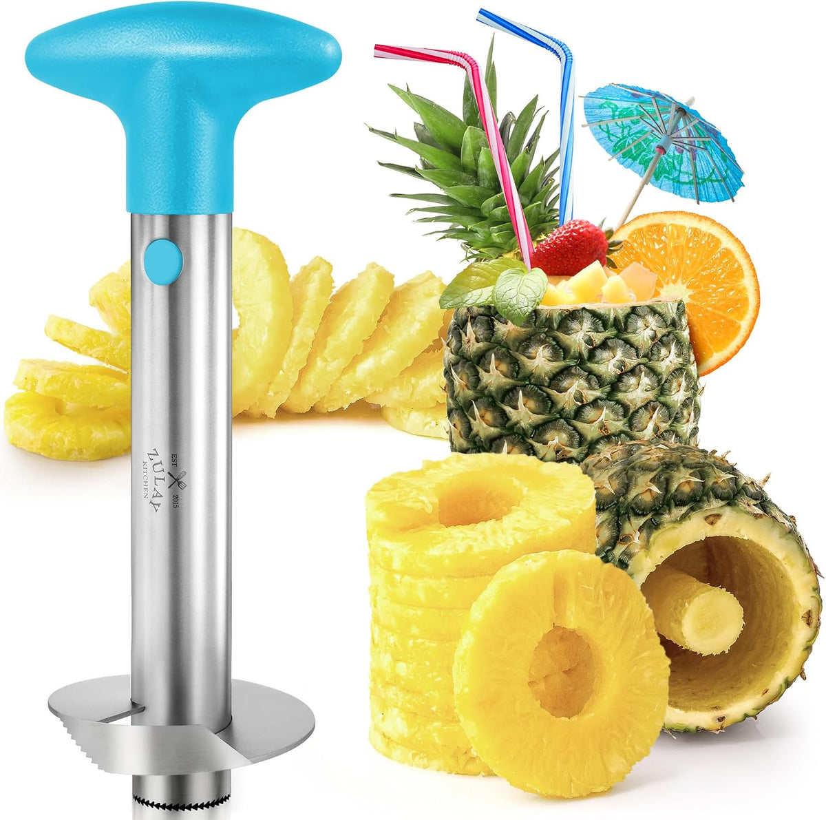 Stainless Steel Pineapple Corer, Slicer & Eye Peeler