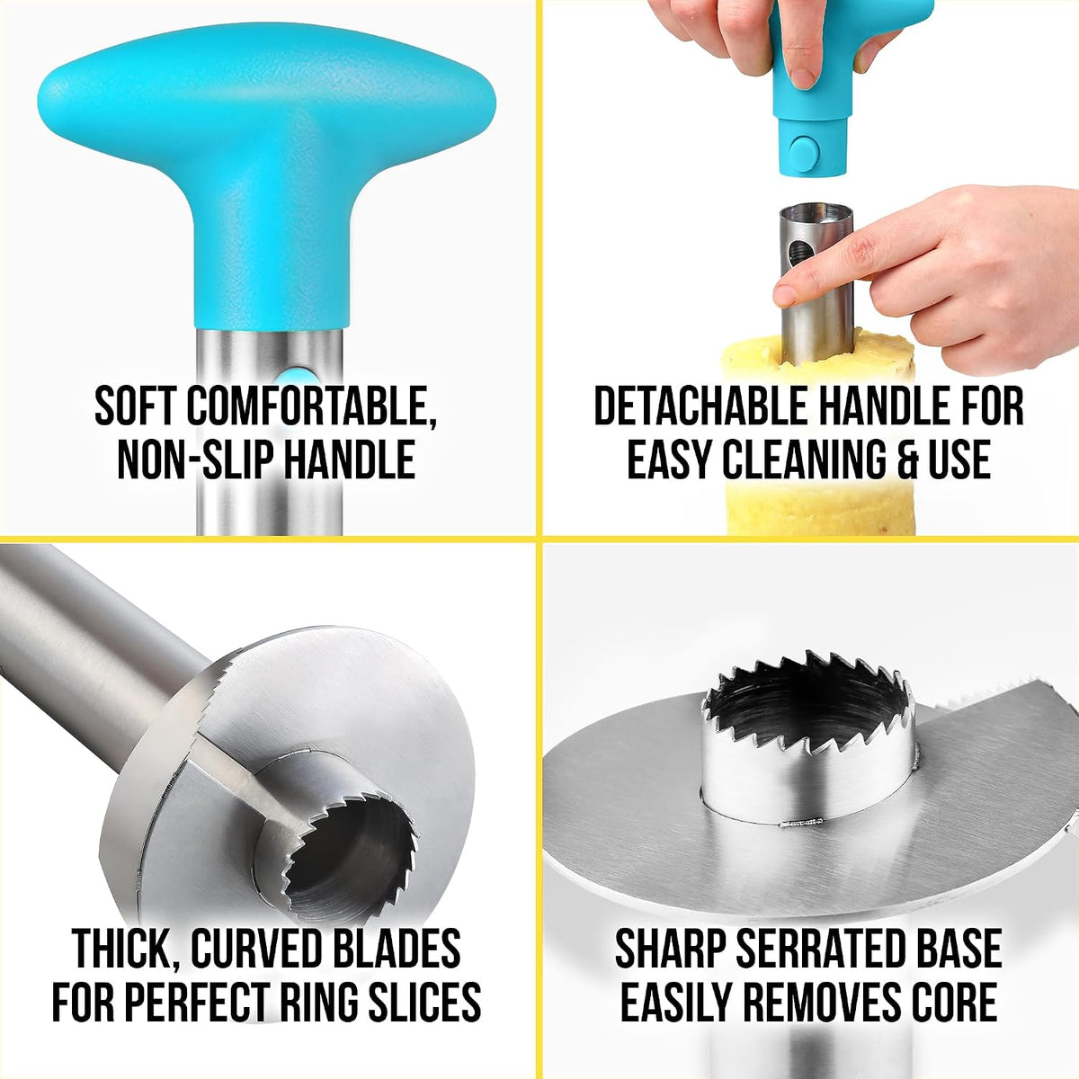 Stainless Steel Pineapple Corer, Slicer & Eye Peeler