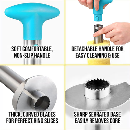 Stainless Steel Pineapple Corer, Slicer & Eye Peeler