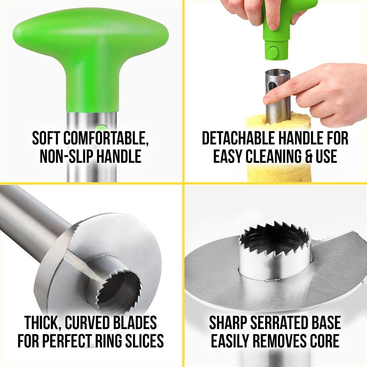 Stainless Steel Pineapple Corer, Slicer & Eye Peeler