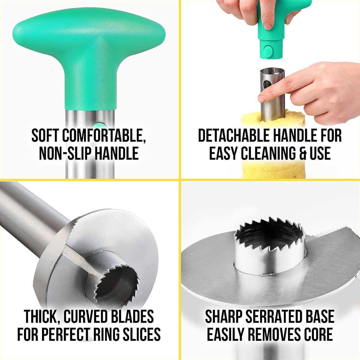 Stainless Steel Pineapple Corer, Slicer & Eye Peeler