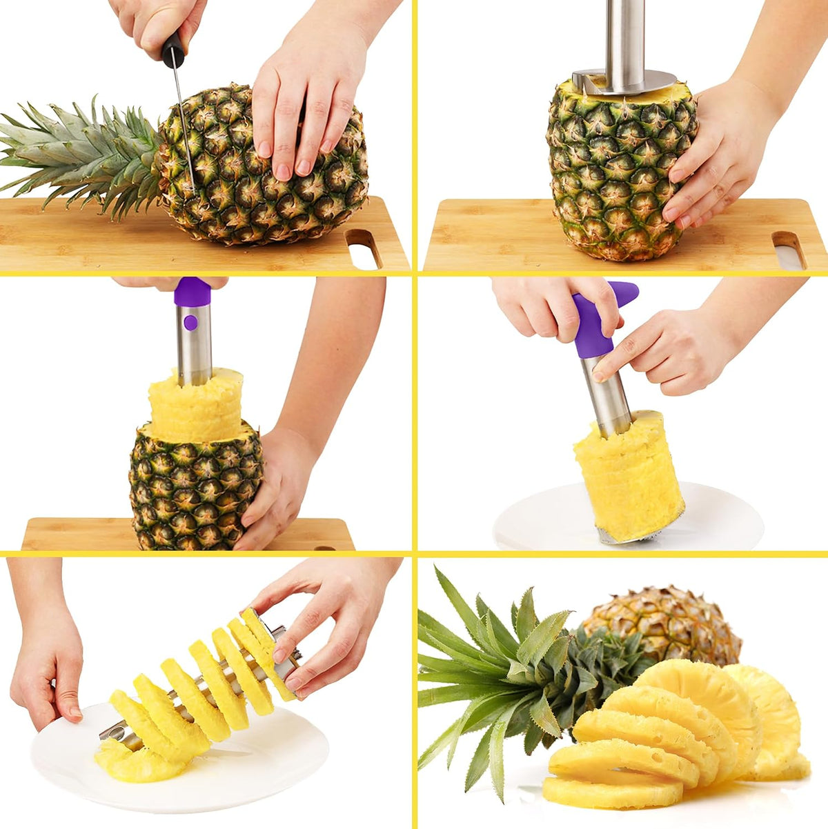 Stainless Steel Pineapple Corer, Slicer & Eye Peeler