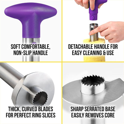 Stainless Steel Pineapple Corer, Slicer & Eye Peeler