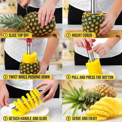 Stainless Steel Pineapple Corer, Slicer & Eye Peeler