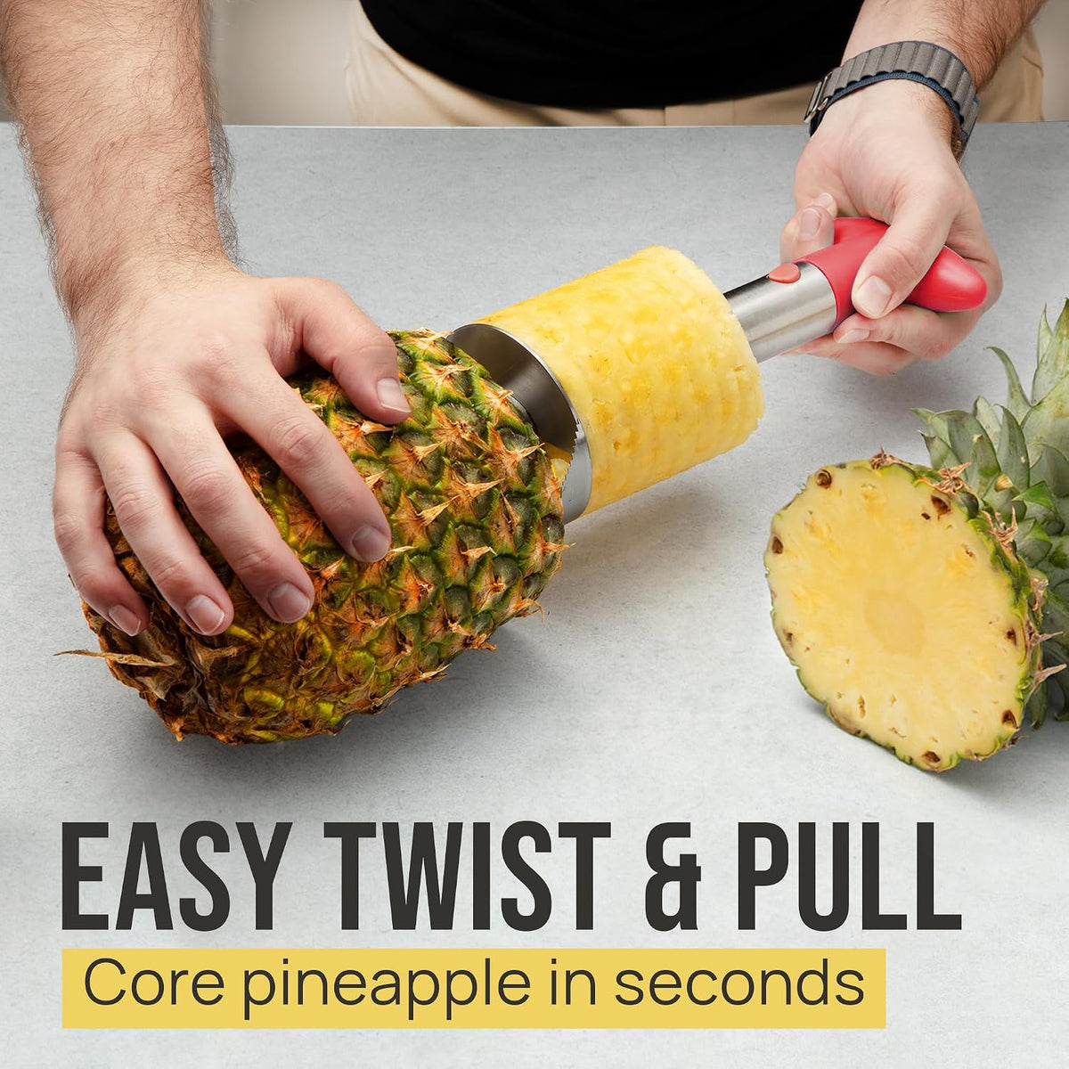 Stainless Steel Pineapple Corer, Slicer & Eye Peeler