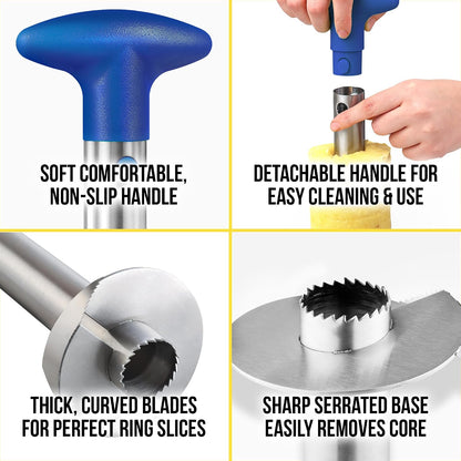 Stainless Steel Pineapple Corer, Slicer & Eye Peeler