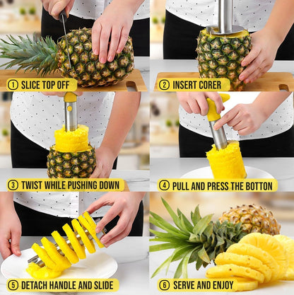 Stainless Steel Pineapple Corer, Slicer & Eye Peeler
