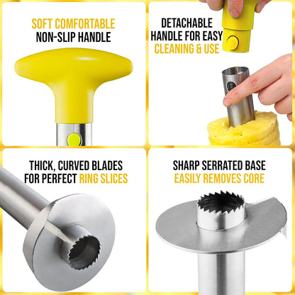 Stainless Steel Pineapple Corer, Slicer & Eye Peeler