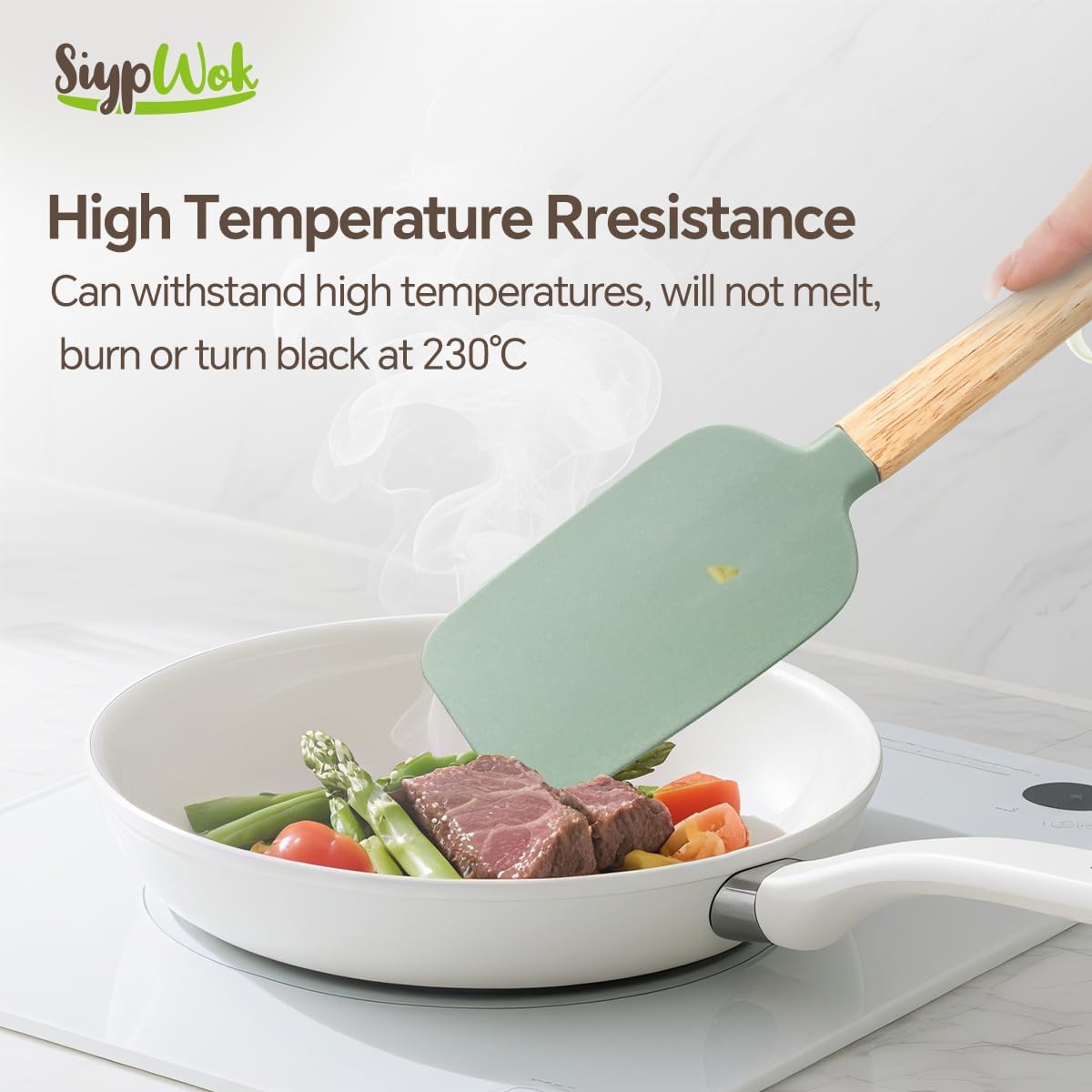 Silicone Spatula Set, Food Grade Rubber Spatula-4 Piece Nonstick Rubber Spatulas, Spoonula, Jar Scraper for Cooking, Baking, Mixing, Frosting - Heat Resistant Up to 600°F (4 Pcs Spatula Off-White)