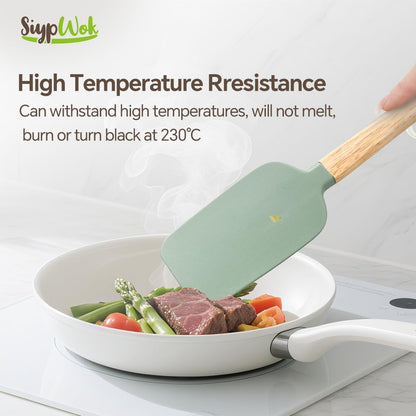 Silicone Spatula Set, Food Grade Rubber Spatula-4 Piece Nonstick Rubber Spatulas, Spoonula, Jar Scraper for Cooking, Baking, Mixing, Frosting - Heat Resistant Up to 600°F (4 Pcs Spatula Off-White)