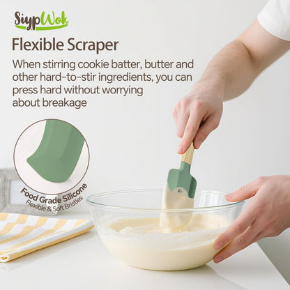 Silicone Spatula Set, Food Grade Rubber Spatula-4 Piece Nonstick Rubber Spatulas, Spoonula, Jar Scraper for Cooking, Baking, Mixing, Frosting - Heat Resistant Up to 600°F (4 Pcs Spatula Off-White)