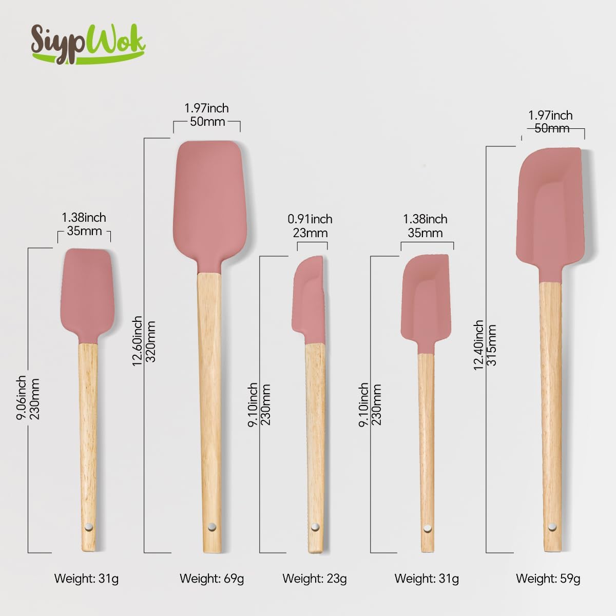 Silicone Spatula Set, Food Grade Rubber Spatula-4 Piece Nonstick Rubber Spatulas, Spoonula, Jar Scraper for Cooking, Baking, Mixing, Frosting - Heat Resistant Up to 600°F (4 Pcs Spatula Off-White)