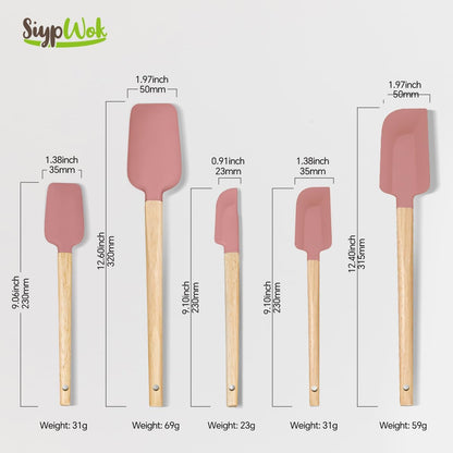 Silicone Spatula Set, Food Grade Rubber Spatula-4 Piece Nonstick Rubber Spatulas, Spoonula, Jar Scraper for Cooking, Baking, Mixing, Frosting - Heat Resistant Up to 600°F (4 Pcs Spatula Off-White)