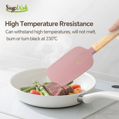 Silicone Spatula Set, Food Grade Rubber Spatula-4 Piece Nonstick Rubber Spatulas, Spoonula, Jar Scraper for Cooking, Baking, Mixing, Frosting - Heat Resistant Up to 600°F (4 Pcs Spatula Off-White)