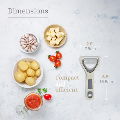 Vegetable Peeler 2-Piece Set – Swivel Cutter and Julienne Peeler with Bottle Opener and Built-in Eye Remover – Stainless Steel Blade with Comfortable Handle – Kitchen Tools & Accessories – Blue