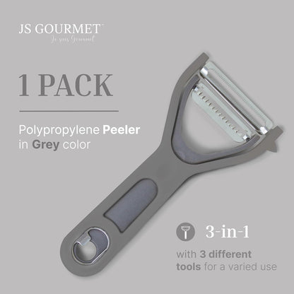 Vegetable Peeler 2-Piece Set – Swivel Cutter and Julienne Peeler with Bottle Opener and Built-in Eye Remover – Stainless Steel Blade with Comfortable Handle – Kitchen Tools & Accessories – Blue