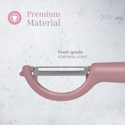 Vegetable Peeler 2-Piece Set – Swivel Cutter and Julienne Peeler with Bottle Opener and Built-in Eye Remover – Stainless Steel Blade with Comfortable Handle – Kitchen Tools & Accessories – Blue