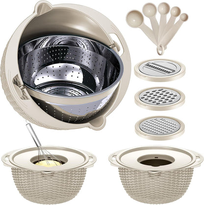 Over the Sink Colander - Strainers and Colanders - Sink Strainer Basket - Expandable Fine Mesh Strainer with Rubber Grip for Veggie, Fruits, Pasta, Home Kitchen Essentials (9.5W x 13.4-21.3L x 3.3H)