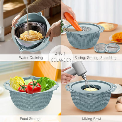 Over the Sink Colander - Strainers and Colanders - Sink Strainer Basket - Expandable Fine Mesh Strainer with Rubber Grip for Veggie, Fruits, Pasta, Home Kitchen Essentials (9.5W x 13.4-21.3L x 3.3H)